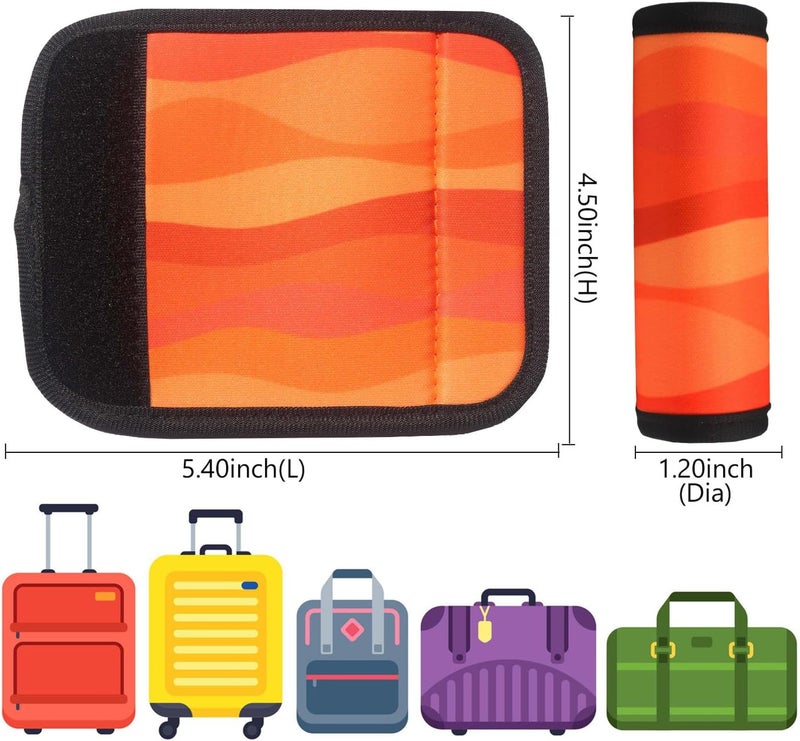 Gowraps Luggage Handle Wrap 2 Pack Luggage Handle Wraps for Suitcase Bright Neoprene Luggage Handle Covers/Extender/Identifiers-Travel Accessories Must Haves (Orange(2.0)-2 Pack) - Image 2